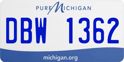 MI license plate DBW1362