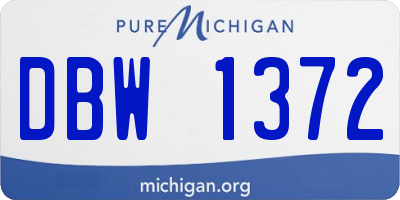MI license plate DBW1372