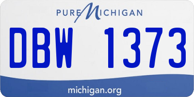 MI license plate DBW1373