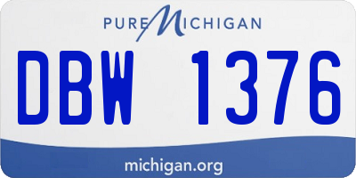 MI license plate DBW1376
