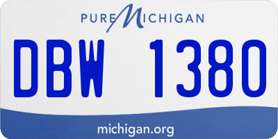 MI license plate DBW1380