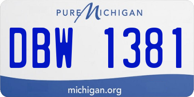 MI license plate DBW1381