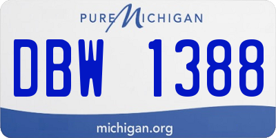MI license plate DBW1388