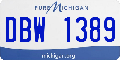 MI license plate DBW1389