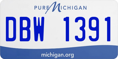 MI license plate DBW1391