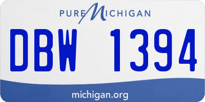 MI license plate DBW1394