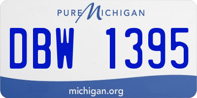 MI license plate DBW1395