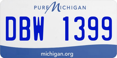 MI license plate DBW1399