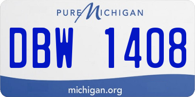 MI license plate DBW1408