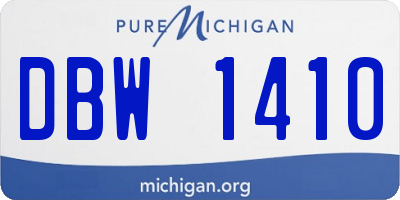 MI license plate DBW1410