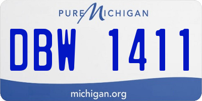 MI license plate DBW1411
