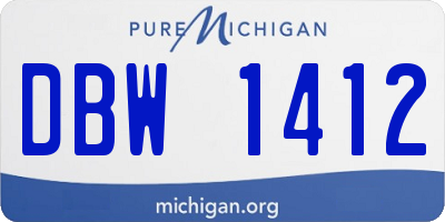 MI license plate DBW1412