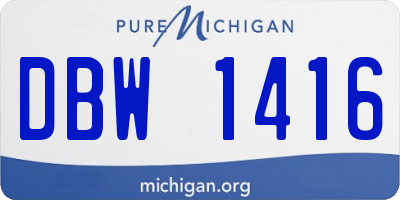 MI license plate DBW1416