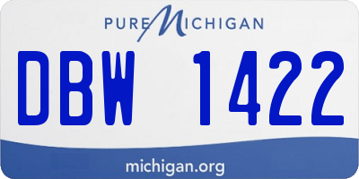 MI license plate DBW1422