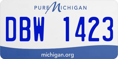 MI license plate DBW1423