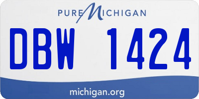 MI license plate DBW1424