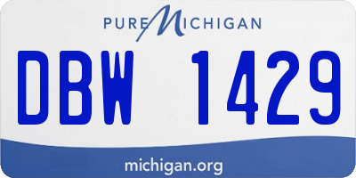MI license plate DBW1429