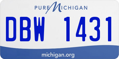 MI license plate DBW1431