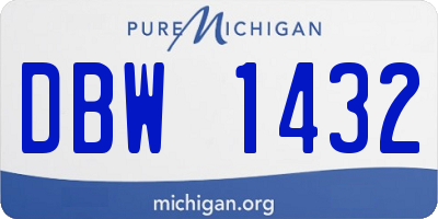 MI license plate DBW1432