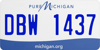 MI license plate DBW1437