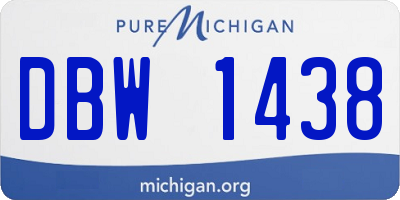 MI license plate DBW1438