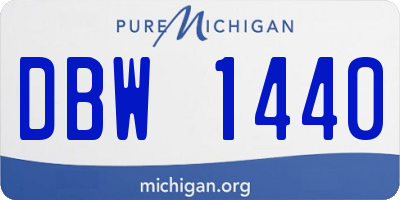 MI license plate DBW1440