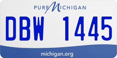 MI license plate DBW1445