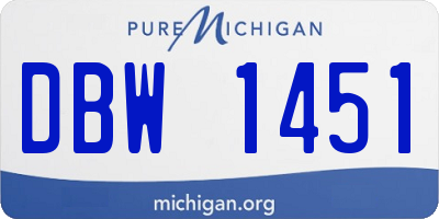 MI license plate DBW1451