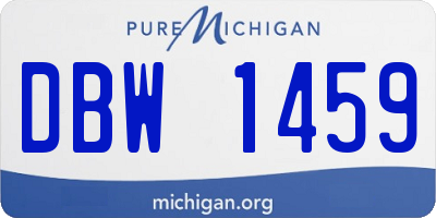 MI license plate DBW1459