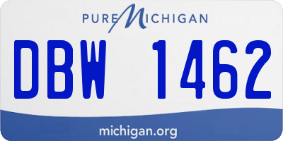 MI license plate DBW1462