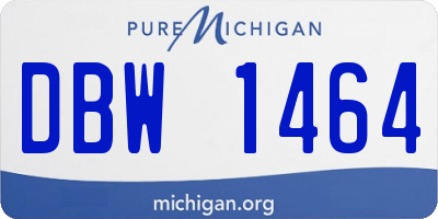 MI license plate DBW1464