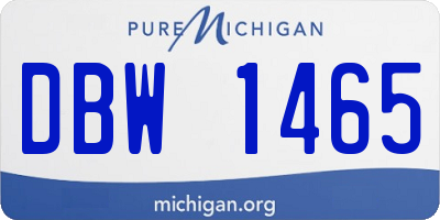 MI license plate DBW1465