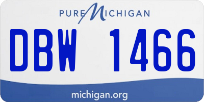 MI license plate DBW1466