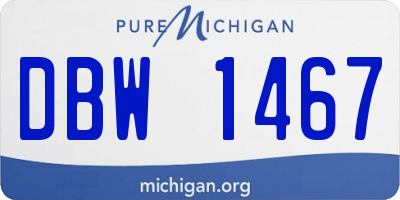 MI license plate DBW1467
