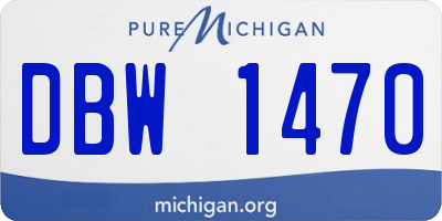 MI license plate DBW1470