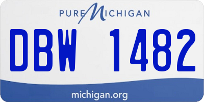 MI license plate DBW1482