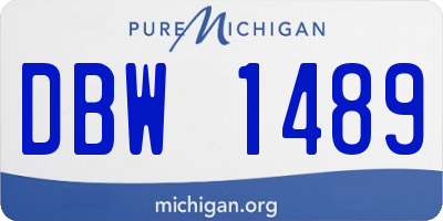 MI license plate DBW1489