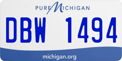 MI license plate DBW1494