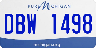MI license plate DBW1498