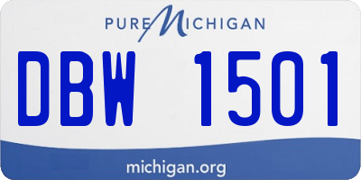 MI license plate DBW1501