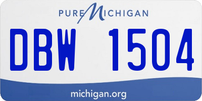 MI license plate DBW1504