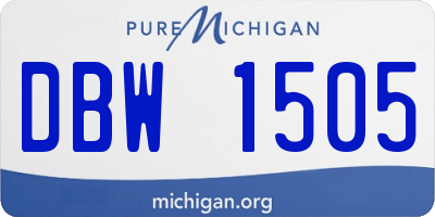MI license plate DBW1505