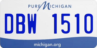 MI license plate DBW1510