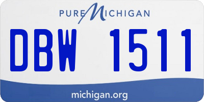 MI license plate DBW1511