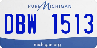 MI license plate DBW1513