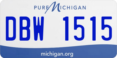 MI license plate DBW1515