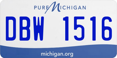 MI license plate DBW1516