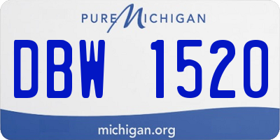 MI license plate DBW1520