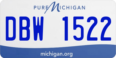 MI license plate DBW1522