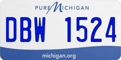 MI license plate DBW1524